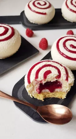 Entremet verveine et framboises