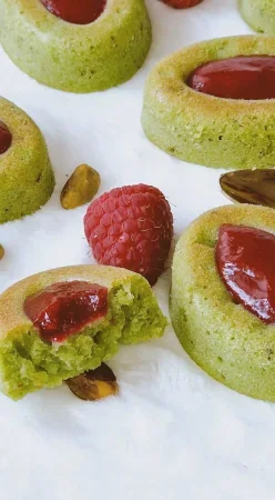 Financiers pistache et framboises