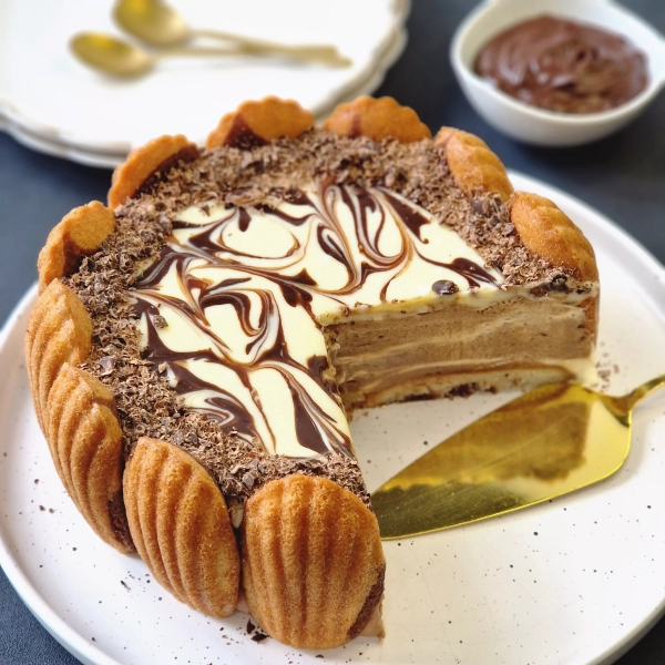 Charlotte marbré chocolat vanille