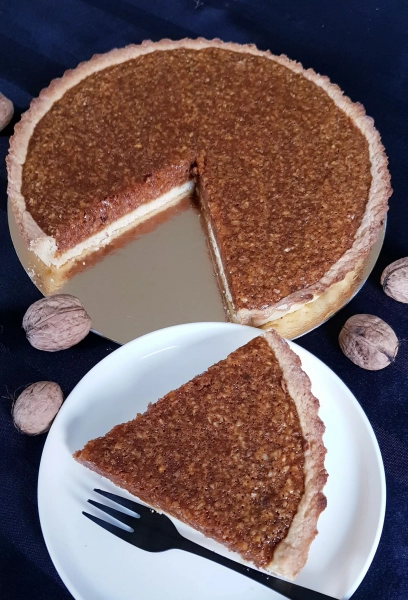 Tarte caramel et noix
