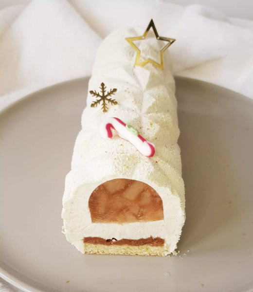 Bûche pommes, cidre et vanille TM
