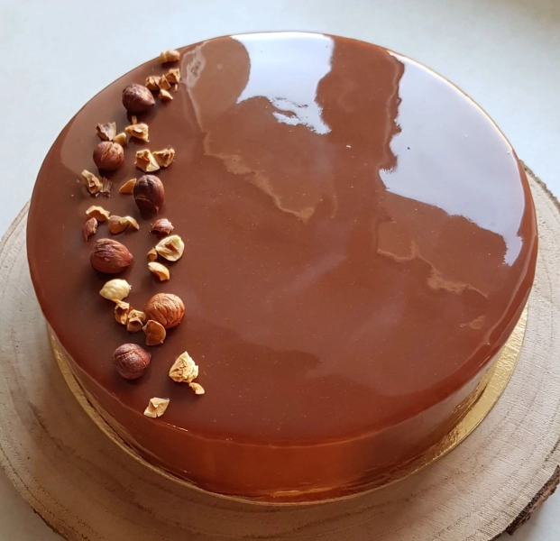 Entremet noisettes et praliné