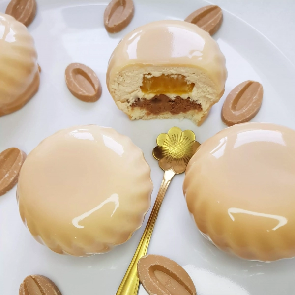Entremet Dulcey, passion et mangue avec thermomix