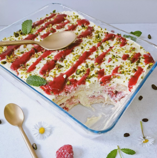 Tiramisu pistache et framboise