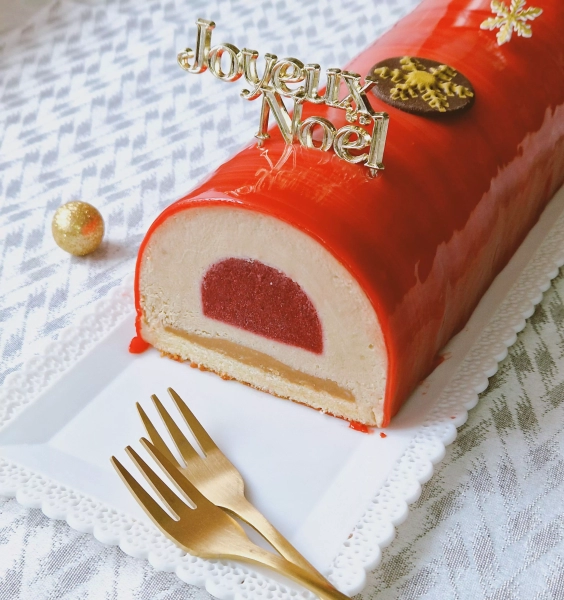 Bûche à la framboise et speculoos