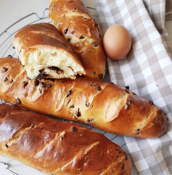 Baguette viennoise aux pépites de chocolat