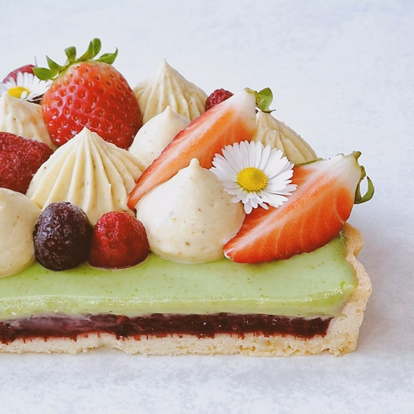 Tarte fruits rouges et pistache