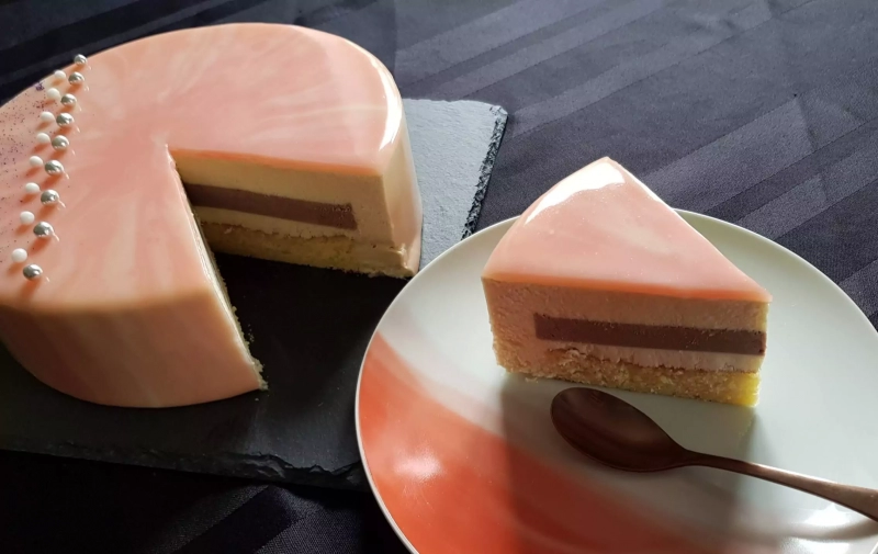 Entremet madeleine et nutella