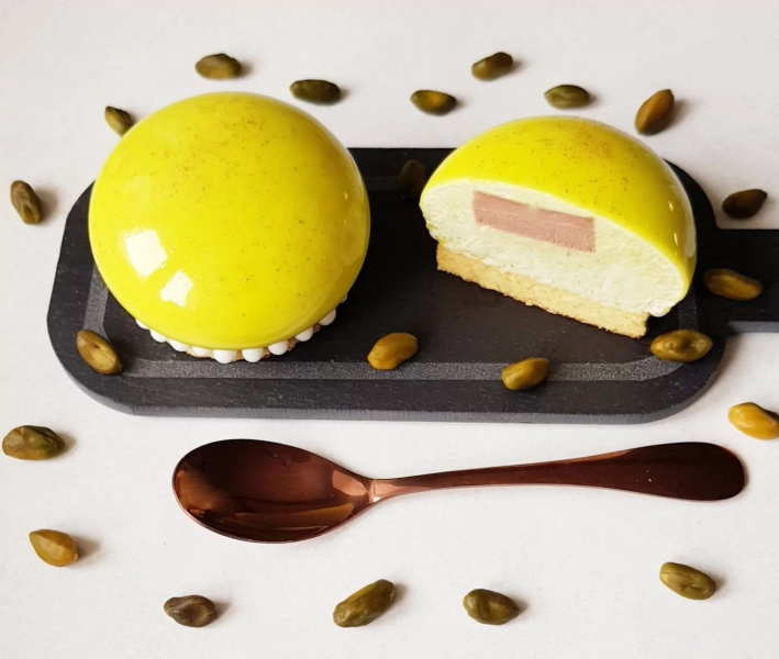 Entremet chocolat et pistache